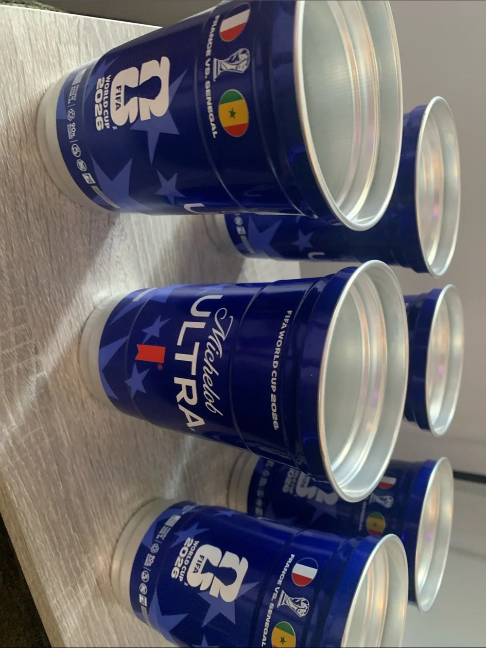 🆕- Michelob ULTRA World Cup- Set of Collectible Game Cups (6) 🇫🇷 vs 🇸🇳 - Picture 2 of 4